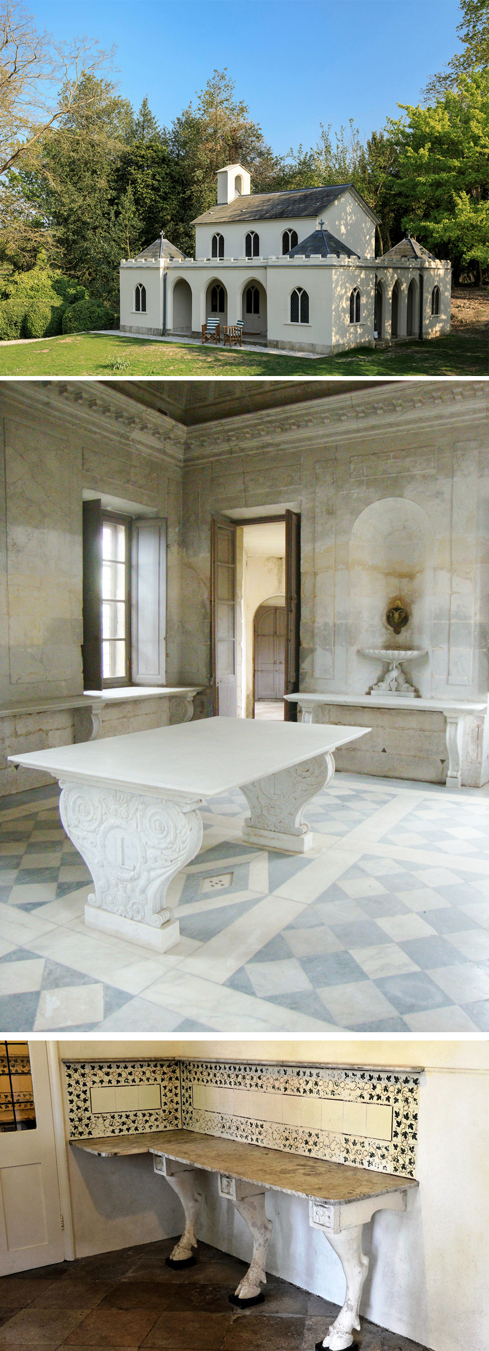 Composite image showing ornamental dairy.